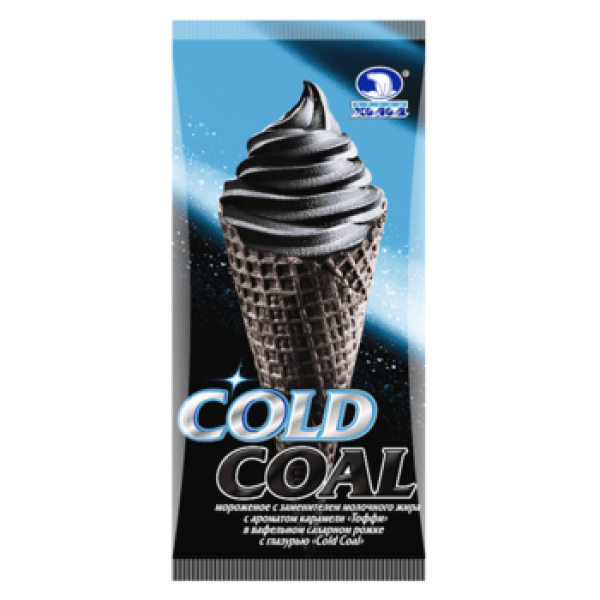 Мороженое Cold Coal карамельное в черном рожке 80 гр Челны Холод