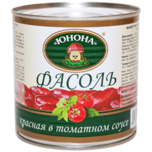 Фасоль красная Юнона в томат.соусе. 360 гр