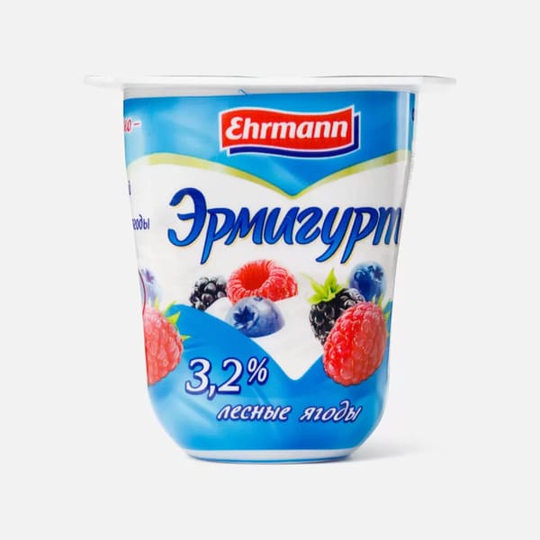 Йогурт Эрмигурт 3,2% 100 гр. молочный лесные ягоды