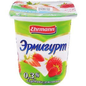 Йогурт Эрмигурт 0,3% 100 гр. легкий клубника-земляника